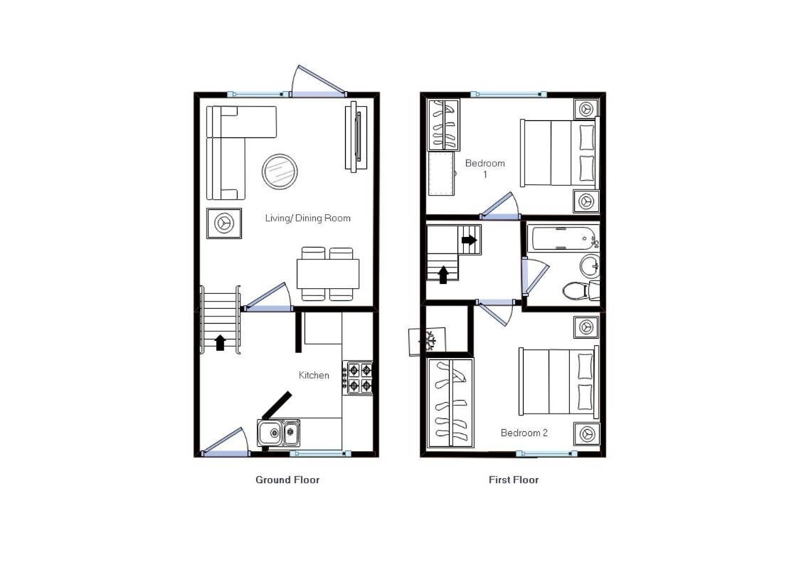 Modern 2 Bed House Sleeps 6 Southam Town Centre - Inspire Homes Ltd Екстер'єр фото
